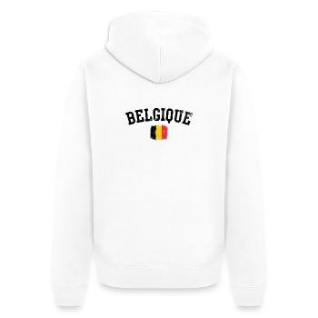 Coup de pinceau du drapeau belge - Veste à capuche bio Premium Unisexe - blanc - Dos - Thijin (182cm)