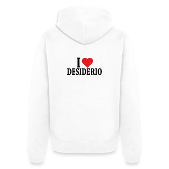 T-shirt I love Desire t-shirt gift idea - Unisex Premium Organic Zip Hoodie - white - Back - Thijin (182cm)