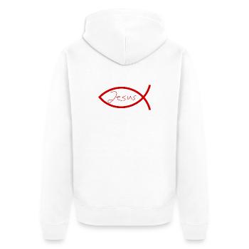 Jésus poisson Ichthys poisson poisson poisson - Veste à capuche bio Premium Unisexe - blanc - Dos - Thijin (182cm)