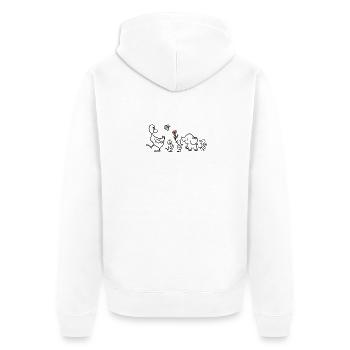 Bunter Lauf - Unisex Premium Bio Zip Hoodie - Weiß - Hinten - Thijin (182cm)