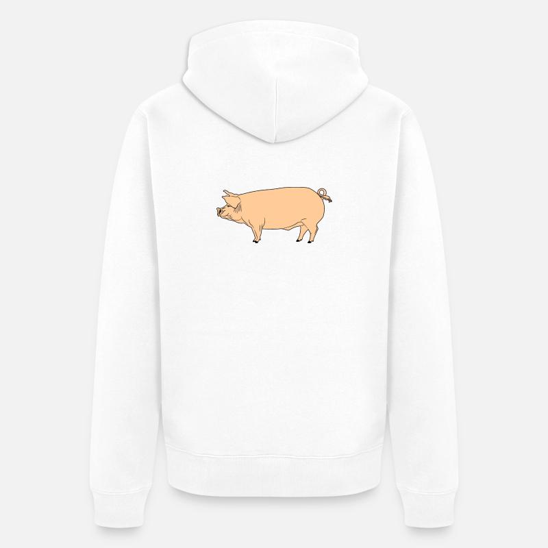 Cochon rose - Veste à capuche bio Premium Unisexe - blanc