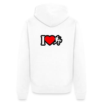 J’adore la silhouette des cascades BMX - Veste à capuche bio Premium Unisexe - blanc - Dos - Thijin (182cm)