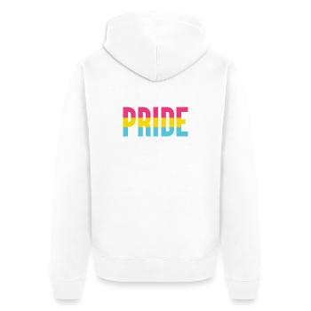 Mois de la fierté LGBT - Fierté pansexuelle - Veste à capuche bio Premium Unisexe - blanc - Dos - Thijin (182cm)