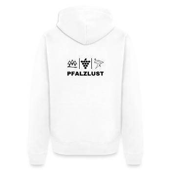 Pfälzer Life Style - Unisex Premium Bio Zip Hoodie - Weiß - Hinten - Thijin (182cm)