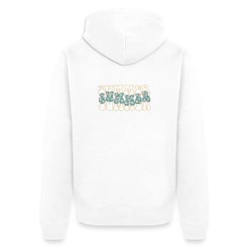 Sommer - Unisex Premium Bio Zip Hoodie - Weiß - Hinten - Thijin (182cm)