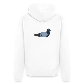 Taube  - Unisex Premium Bio Zip Hoodie - Weiß - Hinten - Thijin (182cm)