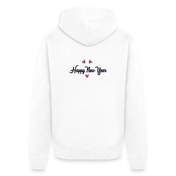 HAPPY NEW YEAR - Veste à capuche bio Premium Unisexe - blanc - Dos - Thijin (182cm)
