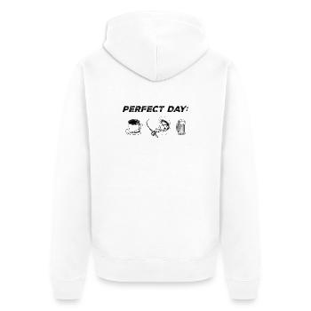 Silhouette d’art en ligne de chope de bière - Veste à capuche bio Premium Unisexe - blanc - Dos - Thijin (182cm)