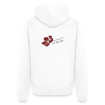 ich liebe dich - Unisex Premium Bio Zip Hoodie - Weiß - Hinten - Thijin (182cm)