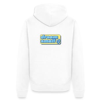 Retro Pixel Dream – Motivation ironique - Veste à capuche bio Premium Unisexe - blanc - Dos - Thijin (182cm)