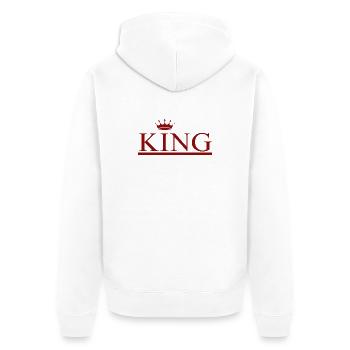 KING - Unisex Premium Bio Zip Hoodie - Weiß - Hinten - Thijin (182cm)