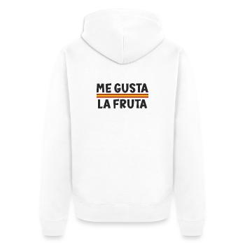Ich mag Obst, Flagge Spaniens - Unisex Premium Bio Zip Hoodie - Weiß - Hinten - Thijin (182cm)