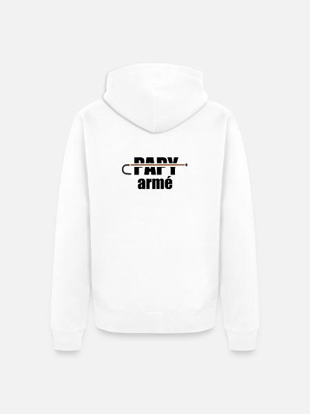 Armed Grandpa - Unisex Premium Organic Zip Hoodie - white