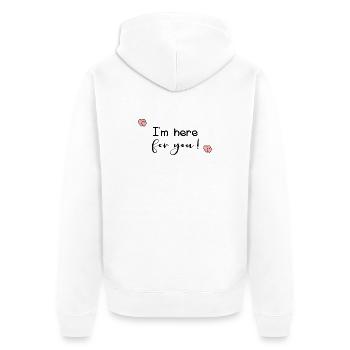 Message de condoléances simple - Veste à capuche bio Premium Unisexe - blanc - Dos - Thijin (182cm)
