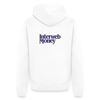 InterwebMoney - Veste à capuche bio Premium Unisexe - blanc - Dos - Thijin (182cm)