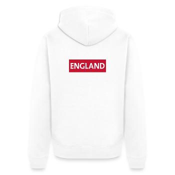 English Text and Flag Design - Unisex Premium Organic Zip Hoodie - white - Back - Thijin (182cm)