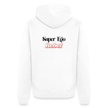 Super-Ego-Rebell - Unisex Premium Bio Zip Hoodie - Weiß - Hinten - Thijin (182cm)