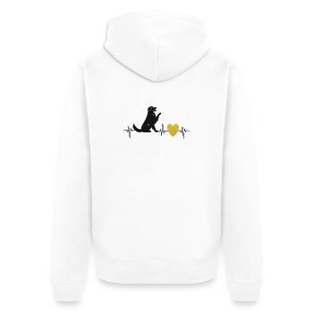 Golden Heart, Golden Retriever - Unisex Premium Bio Zip Hoodie - Weiß - Hinten - Thijin (182cm)