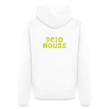 Acid House Musik-Logo-Design - Unisex Premium Bio Zip Hoodie - Weiß - Hinten - Thijin (182cm)