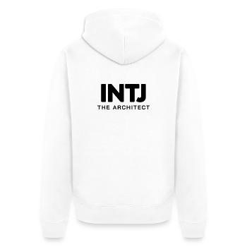 INTJ – L’Architecte | Design minimaliste - Veste à capuche bio Premium Unisexe - blanc - Dos - Thijin (182cm)