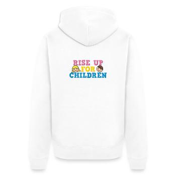 Rise Up For Children Cute Advocacy Kids Graphic - Unisex Premium Bio Zip Hoodie - Weiß - Hinten - Thijin (182cm)