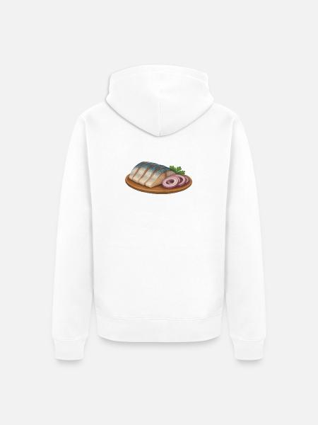 Geschenke des Weiten Nordens - Heringfilet - Unisex Premium Bio Zip Hoodie - Weiß
