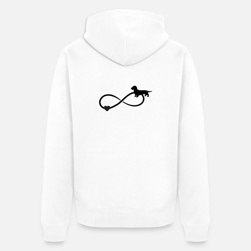 Teckel aux cheveux durs Teckel Infinity - Veste à capuche bio Premium Unisexe - blanc