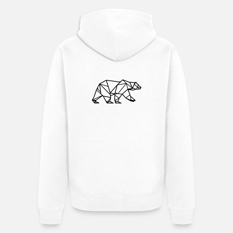 Eisbär Polar Bär Polygon Symbol - Unisex Premium Bio Zip Hoodie - Weiß