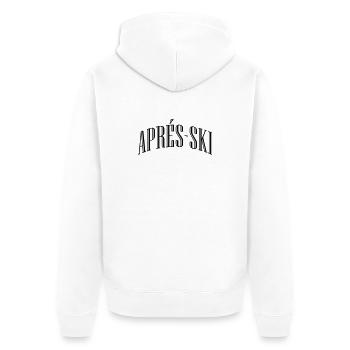 Apres Ski Schriftzug - Unisex Premium Bio Zip Hoodie - Weiß - Hinten - Thijin (182cm)