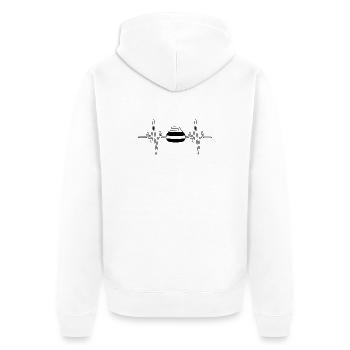 Sport Heartbeat Curling - Unisex Premium Bio Zip Hoodie - Weiß - Hinten - Thijin (182cm)