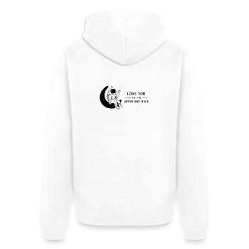 Love You To The Moon And Back Doodle - Unisex Premium Organic Zip Hoodie - white - Back - Thijin (182cm)