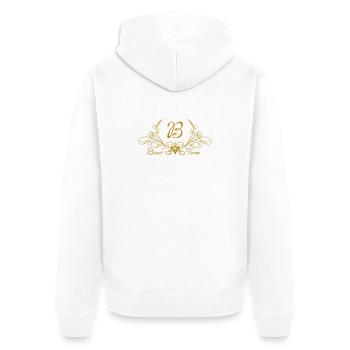 Braut Team Ornament Gold - Unisex Premium Bio Zip Hoodie - Weiß - Hinten - Thijin (182cm)