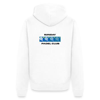 Sunday Padel Club - Unisex Premium Organic Zip Hoodie - white - Back - Thijin (182cm)