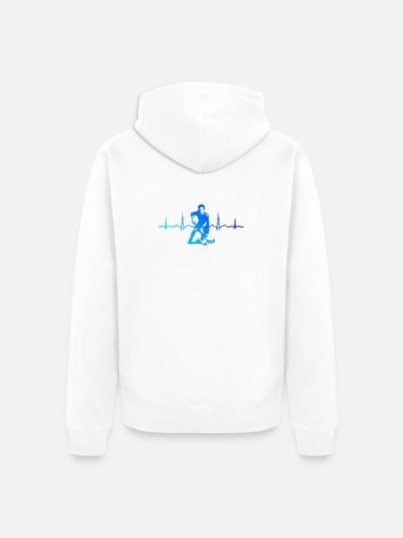 Floorball Stil für jeden Anlass - Unisex Premium Bio Zip Hoodie - Weiß