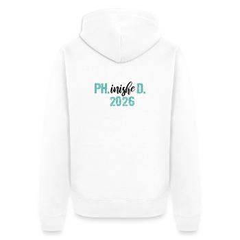 Doctor 2026 Degree Philistine Dissertation PhD - Unisex Premium Organic Zip Hoodie - white - Back - Thijin (182cm)