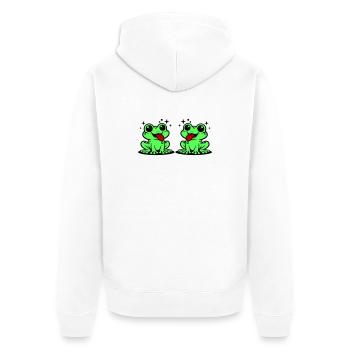Kröte paar Frosch - Unisex Premium Bio Zip Hoodie - Weiß - Hinten - Thijin (182cm)