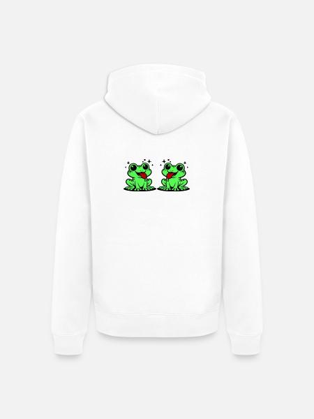 Toad couple frog - Unisex Premium Organic Zip Hoodie - white
