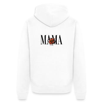 Mama – Vintage Blumen Design Geschenkidee - Unisex Premium Bio Zip Hoodie - Weiß - Hinten - Thijin (182cm)