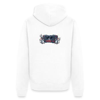 Keyboard Mice Duo - Unisex Premium Bio Zip Hoodie - Weiß - Hinten - Thijin (182cm)