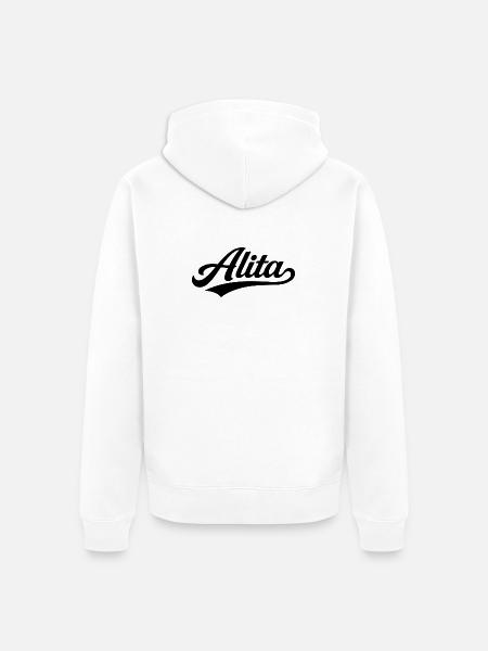 Alita name first last family - Unisex Premium Organic Zip Hoodie - white