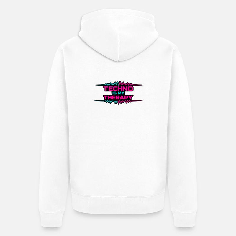 Technothérapie Néon Pulse - Veste à capuche bio Premium Unisexe - blanc