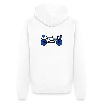 Tandem Bicycle Hearts Partners - Unisex Premium Organic Zip Hoodie - white - Back - Thijin (182cm)