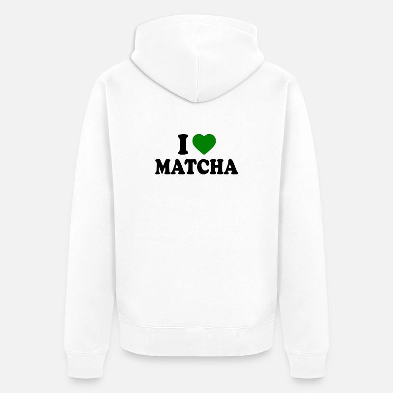 J’adore le matcha - Veste à capuche bio Premium Unisexe - blanc