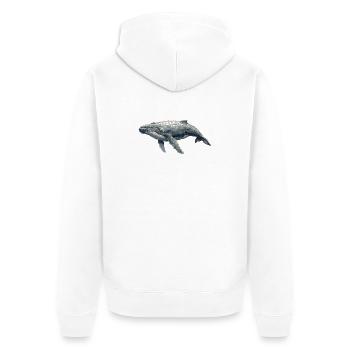 Buckelwal Mosaik - Kunst für Wal-Fans - Unisex Premium Bio Zip Hoodie - Weiß - Hinten - Thijin (182cm)