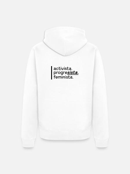 activista.progresista.feminista. - Unisex Premium Bio Zip Hoodie - Weiß