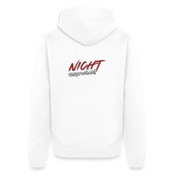 Nicht ansprechen! - Unisex Premium Bio Zip Hoodie - Weiß - Hinten - Thijin (182cm)