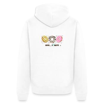 Glasierte Donuts mit Sprinkles Abbildung - Unisex Premium Bio Zip Hoodie - Weiß - Hinten - Thijin (182cm)
