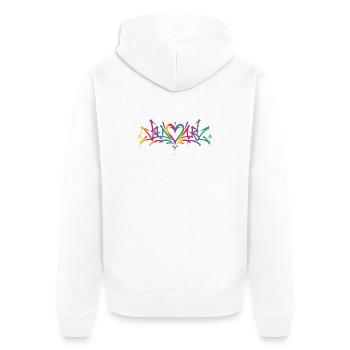 Buntes Love Graffiti Street Art Herz - Unisex Premium Bio Zip Hoodie - Weiß - Hinten - Thijin (182cm)