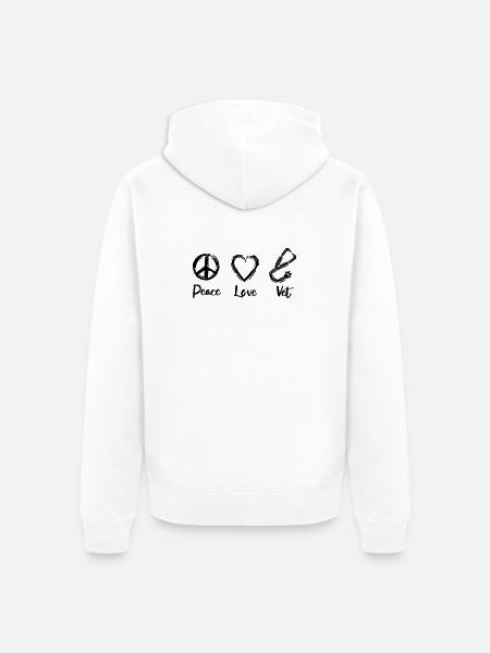 Vet Love - Unisex Premium Organic Zip Hoodie - white