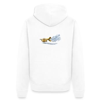 Aqua Brass Burst - Unisex Premium Bio Zip Hoodie - Weiß - Hinten - Thijin (182cm)